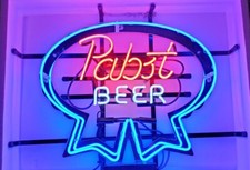 Pabst Blue Ribbon Beer Neon Light Sign 20"x16" Lamp Bar Glass Wall Decor Artwork