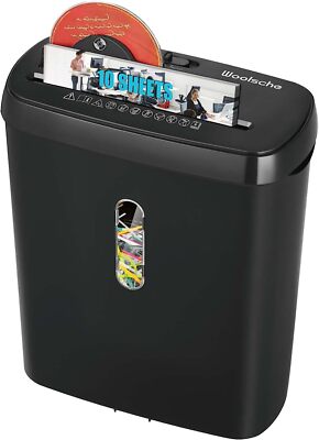 Home Office CD,Credit Card,Paper Shredder 10 Sheet Strip Cut, 3.17-Gallon Basket