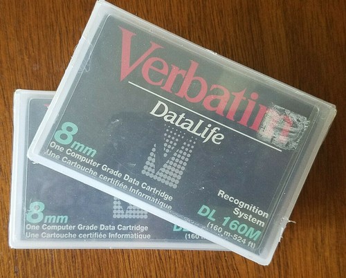 2X New Verbatim DataLife 8mm Data Cartridge 7GB / 14GB Storage Computer Tape NOS - Photo 2/3