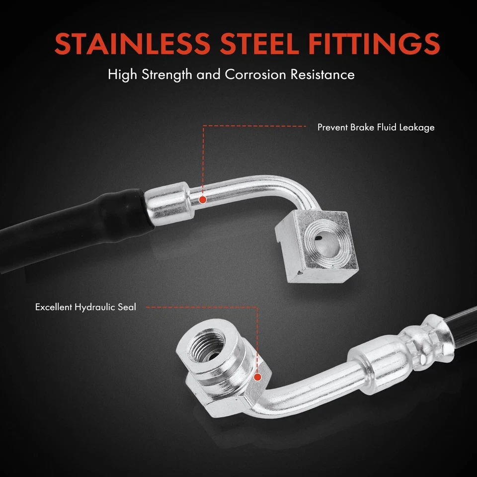 2x Manguera hidráulica de freno delantera izquierda y derecha para Ford E-350 E-450 Super Duty E-250 Foto 4 de 4