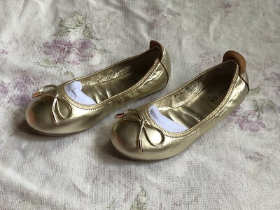 PAZZION Mädchen Ballerina Schuhe Leder Gold Gr.29 girls shoes slipper leather