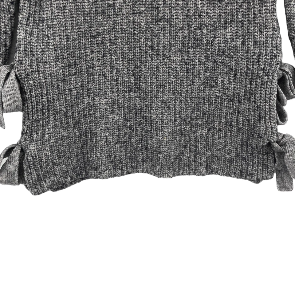 Suéter UGG Ceanne para mujer XS gris tejido manga larga cuello alto aberturas laterales con lazos Foto 4 de 4