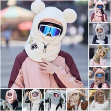 Winter Warm Ski Helmet Cover Cute Bunny Ears Hat Cycling Ski Ear Protection.