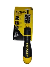 Stanley Tools  3 inch Multi-Bit Ratcheting Screwdriver, 10 Bits, Black/Yellow