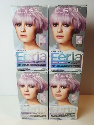 4 x L'Oreal Paris Feria Pastels Hair Color P12 Smokey Lavender Dusk