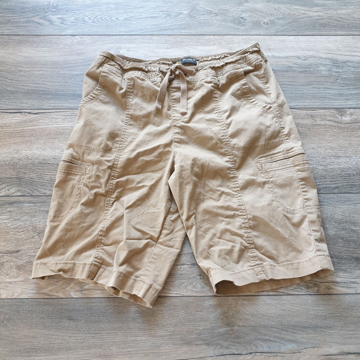 Lee Shorts Womens Relaxed Fit M Size Mid Rise Outdoor Cargo Tan Casual  Stretch