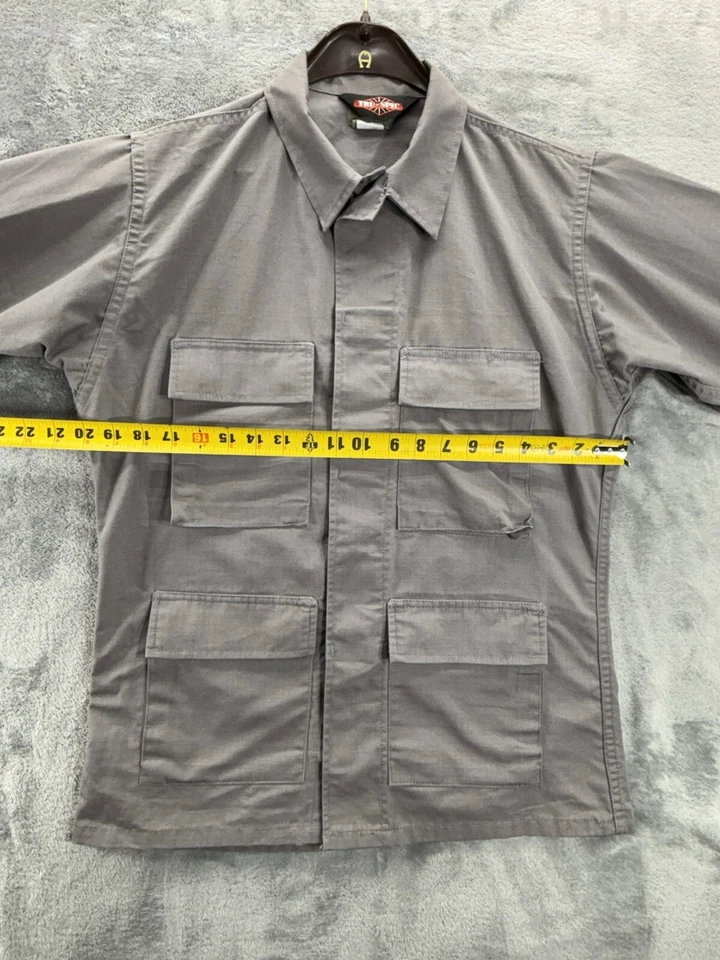 Truspec Small Reg Long Sleeve Button Front Gray Collared 7477-K3 Shirt Field  - Image 4 of 4