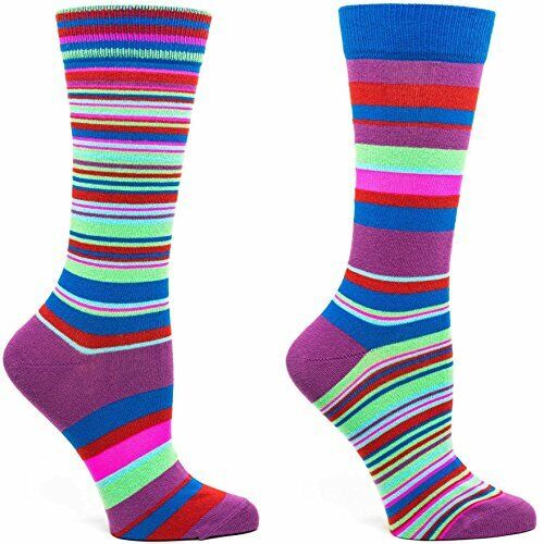 Womens Ozone Socks Transitional Stripes One Size Violet Purple NWT - Afbeelding 1 van 1
