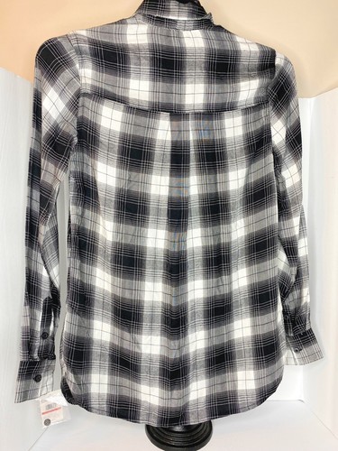 Jessica Simpson Women's Long Sleeve Top Open Back Black Plaid Size XS, NWT - Picture 5 of 19