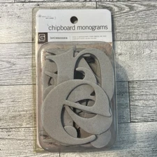 BasicGrey UNDRESSED CHIPBOARD MONOGRAMS (26pc) crafts