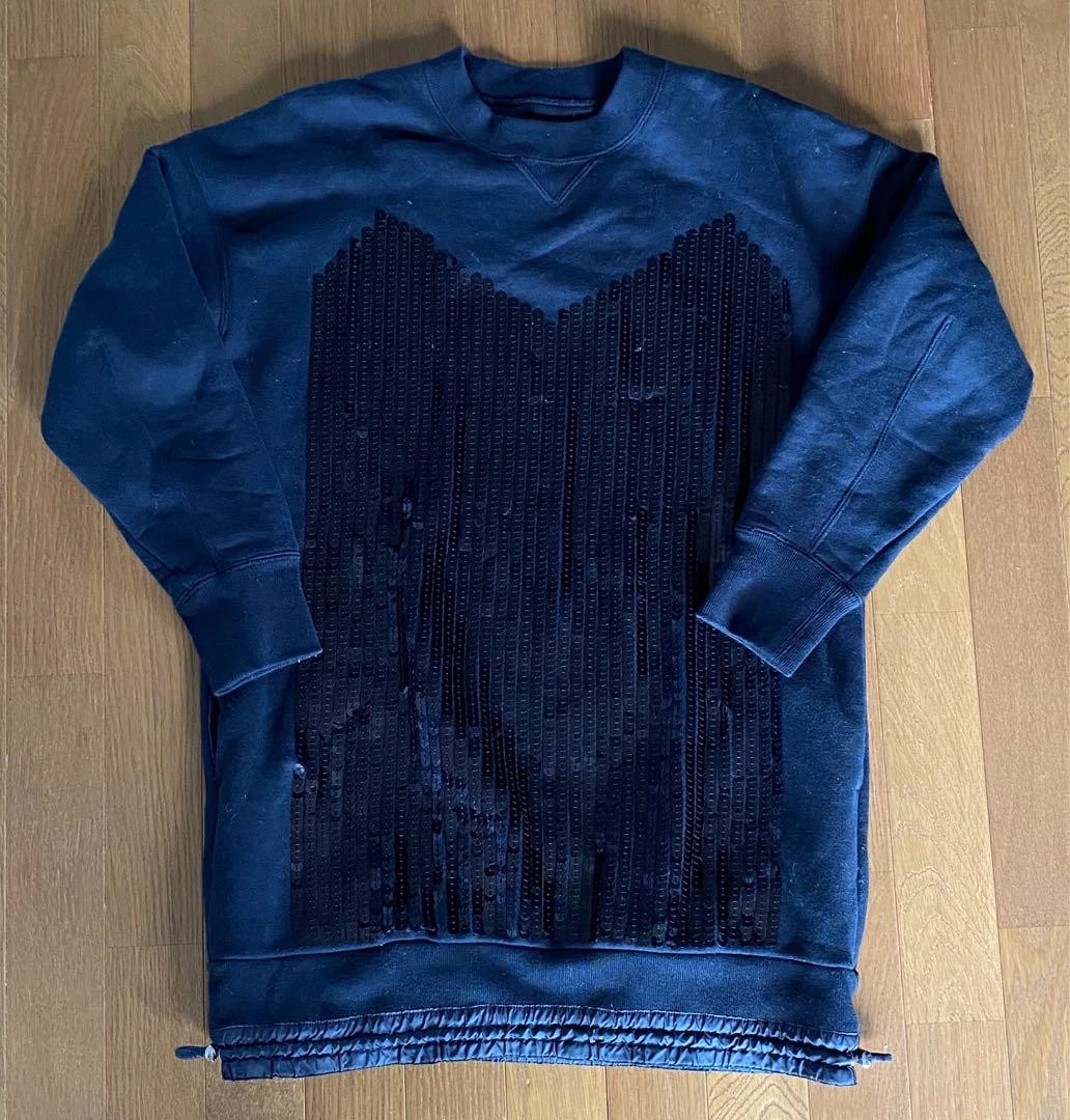 SACAI Abito con coulisse in felpa con paillettes Sakai