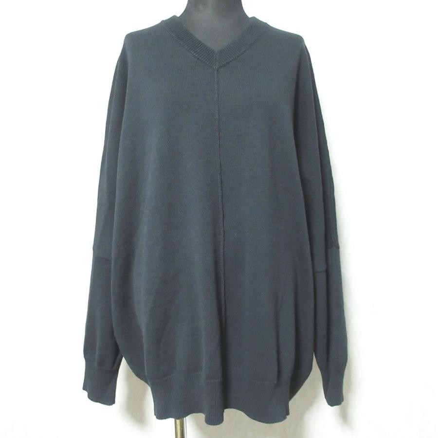 Veritecoeur Cotton Silk Oversized V-Neck Knit Tunic Black Good Condition