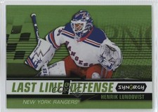 2018 Upper Deck Synergy Last Line of Defense Green /199 Henrik Lundqvist HOF n1u