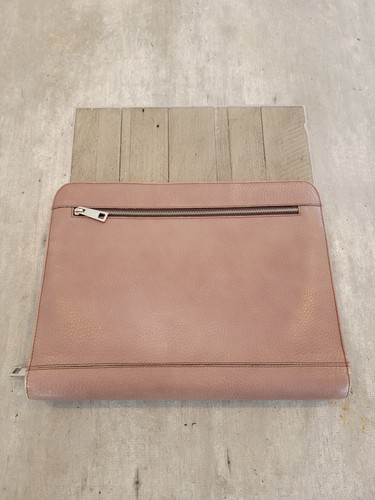Barneys New York Brown Leather Oversize Silver Hardware Laptop Case - Picture 1 of 9