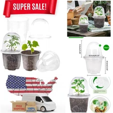 10 Transparent 4-Inch Plant Pots with Humidity Dome for Optimal Seedling Growth