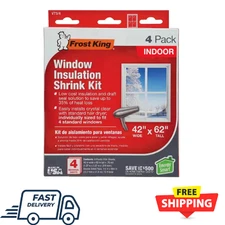 NEW 4-PACK Interior Indoor Window Insulation Kit for Four Windows Easy Install
