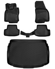 Gummi Kofferraumwanne Fußmatten Set für VW T-Roc 2017-2025 Laderaumwanne Matten