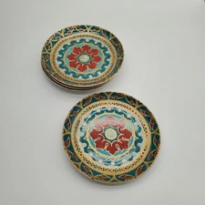 4 Westbury Court Golden Palace Ceramic Multi-color Salad Plates