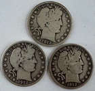 1912 P D S Silver Barber Half Dollar 50c US Type Coin Denver Circulated Year Set