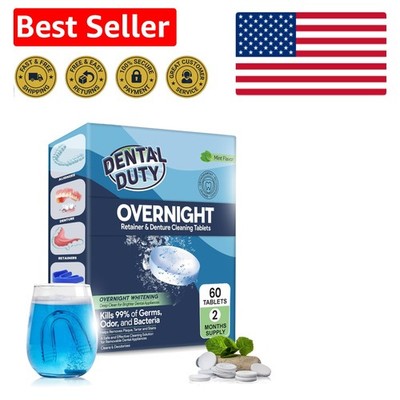 Powerful Overnight Cleaner for Retainers & Dentures - 60 Tablets for Freshness