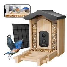 Smart Bird Feeder with Camera, Wild Bird Feeder for Outdoors Bamboo Bird House 