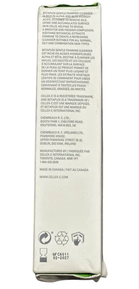 Limpiador en espuma suave Cellex-C Betaplex 6 oz. Nuevo en caja Exp. 2/2027 Foto 3 de 3