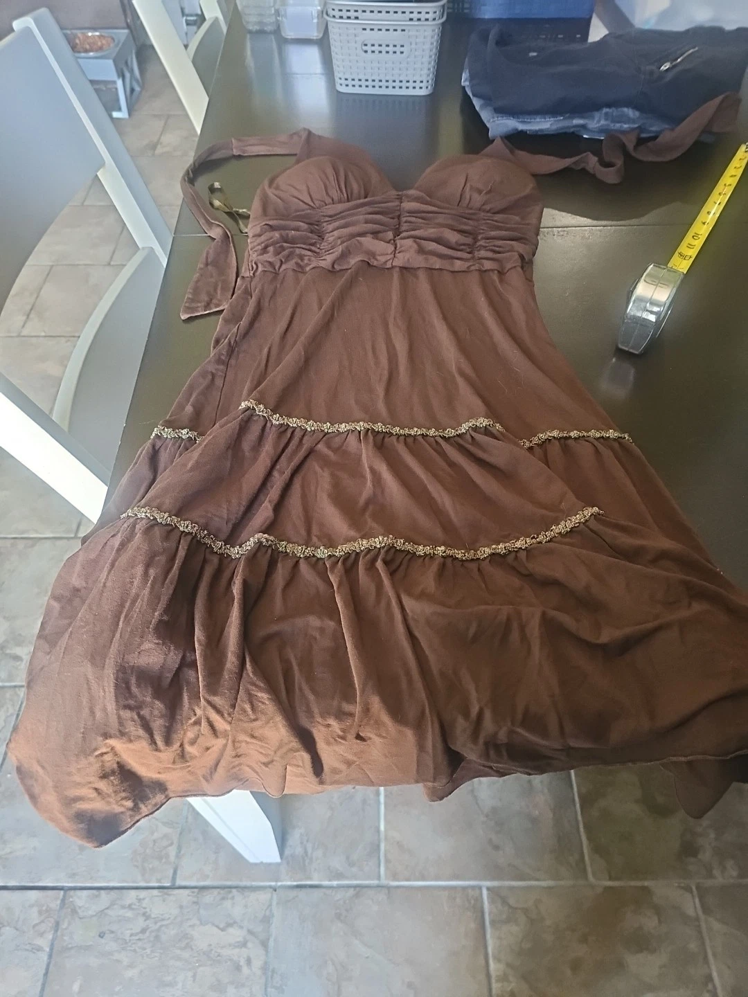 Vintage Y2K Sundress SzM - Brown W/gold Accent Philip Decaprio
Opens in a new window or tab