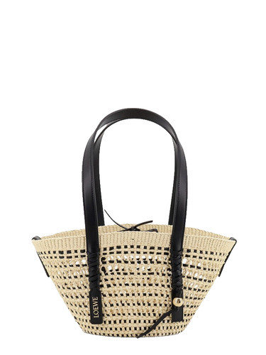 LOEWE $1500 Small Braid Basket Natural/Black Tote Bag New & Authentic