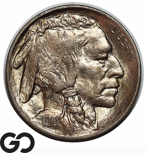 1914 Buffalo Nickel, Beautiful Superb Gem BU++