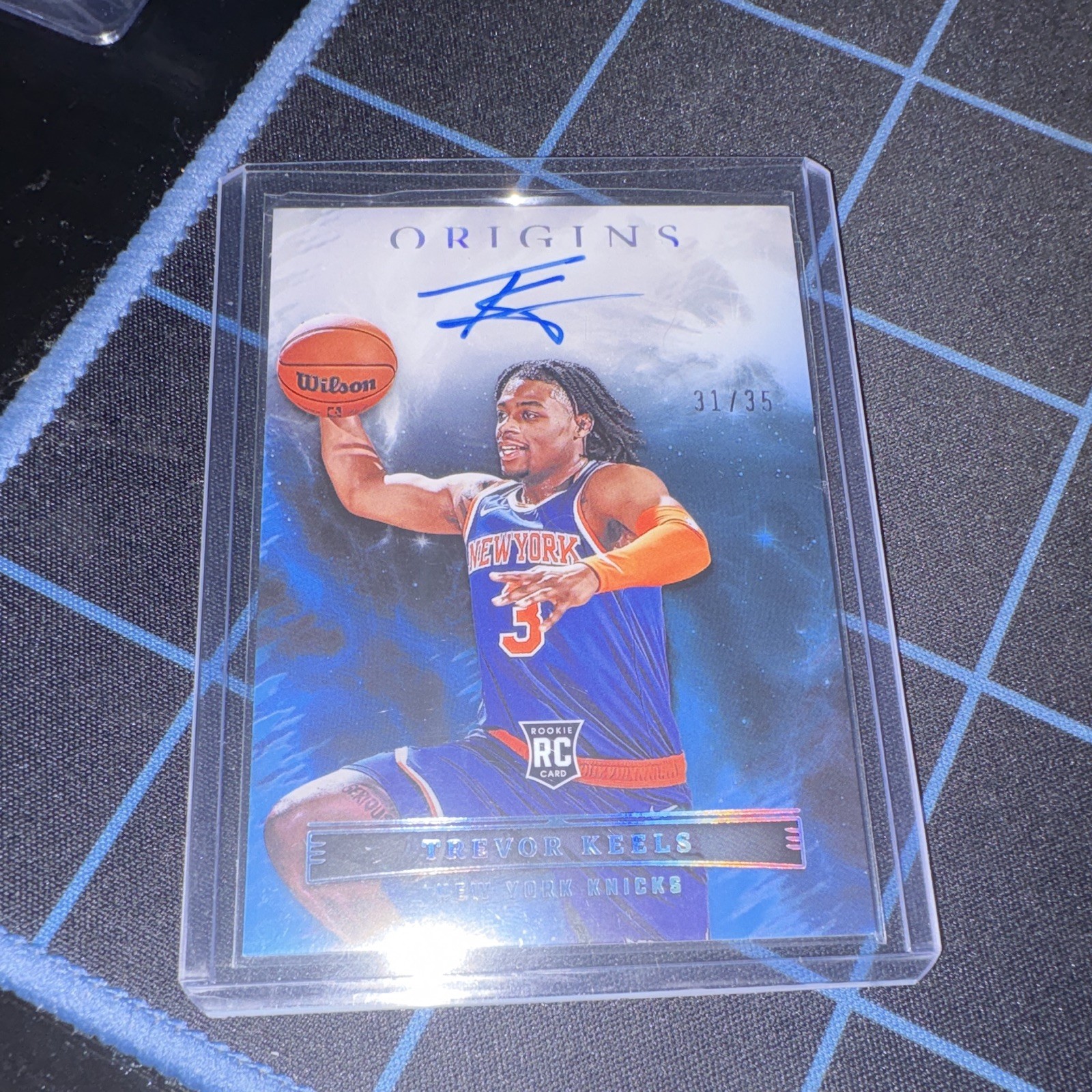 Panini 2022-23 Origins Trevor Keels Knicks RA-TKL Rookie Auto Blue 31/35