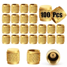 ZOWZEA 100 Pcs 1/4" Flare Caps, Solid Brass Valve Caps for Plumbing and HVAC ...
