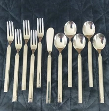 Givenchy Cutlery 11 Pc Stainless Steel Silver Teaspoons Cake Forks Coffee AS NEW
