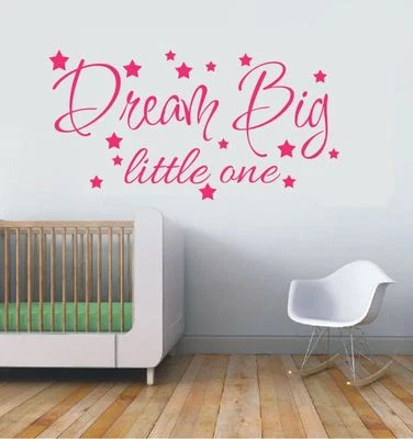 Wall Stickers custom color dream big little one vinyl decal Nursery removable