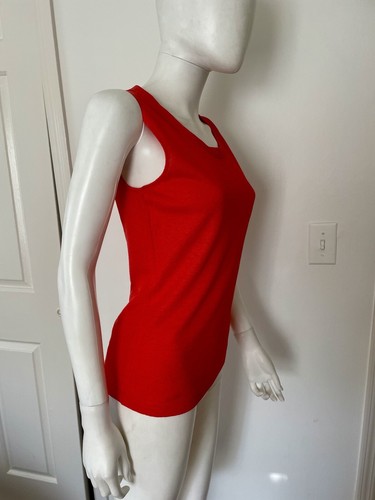 New Lafayette 148 New York Orange 100% Linen Scoop Neck Tank Shell Size Small - Picture 4 of 7