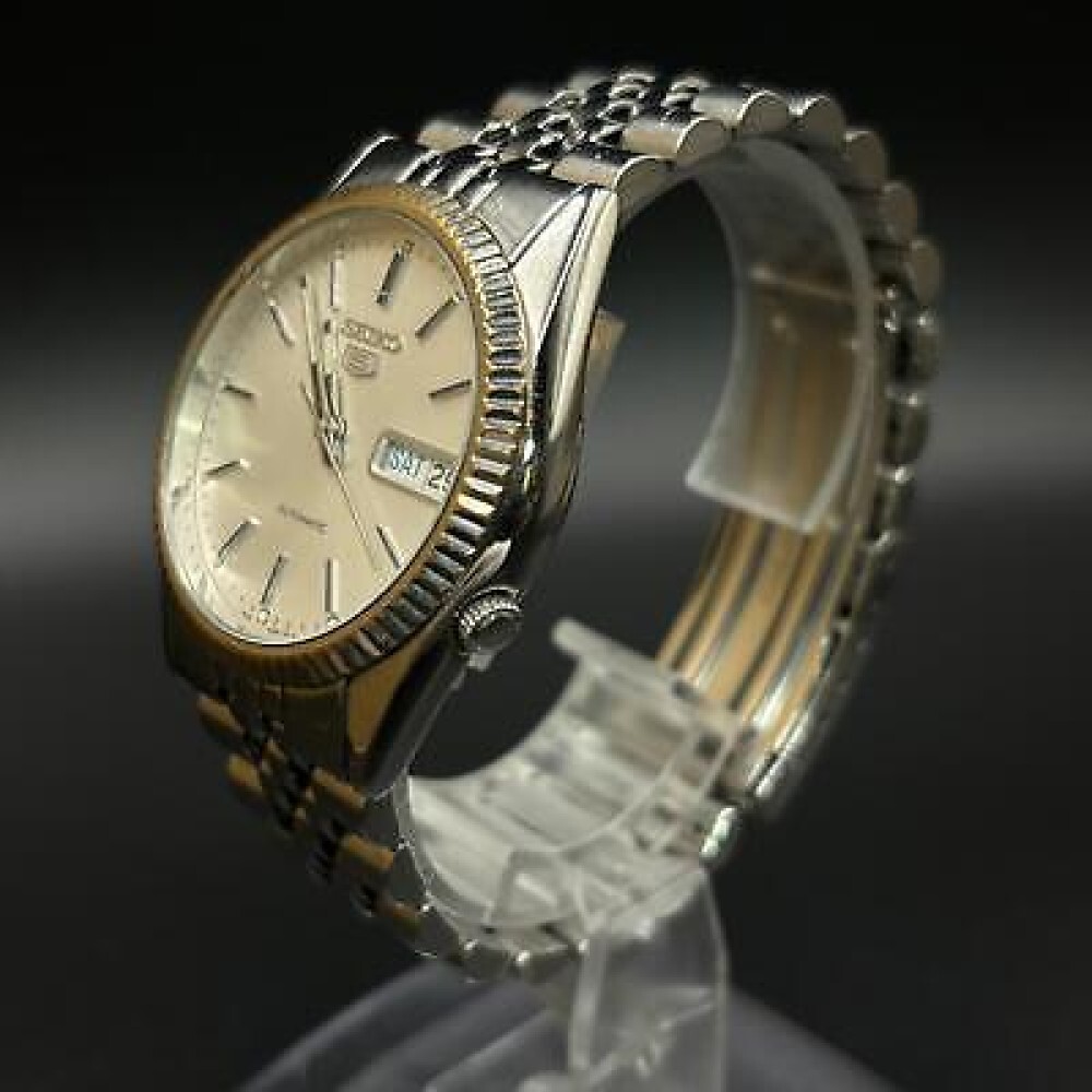 SEIKO 5 自動巻 7s26-0500 Good] SEIKO 5 7S26-0500 Silver Dial Day Date Automatic Watch