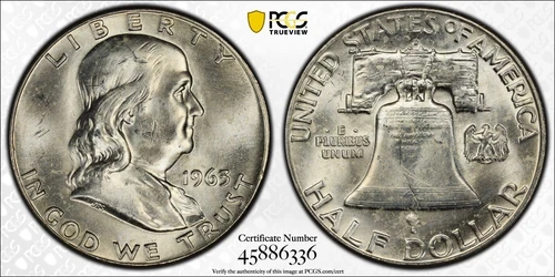 1963-D Franklin Half PCGS MS64 Gold Shield