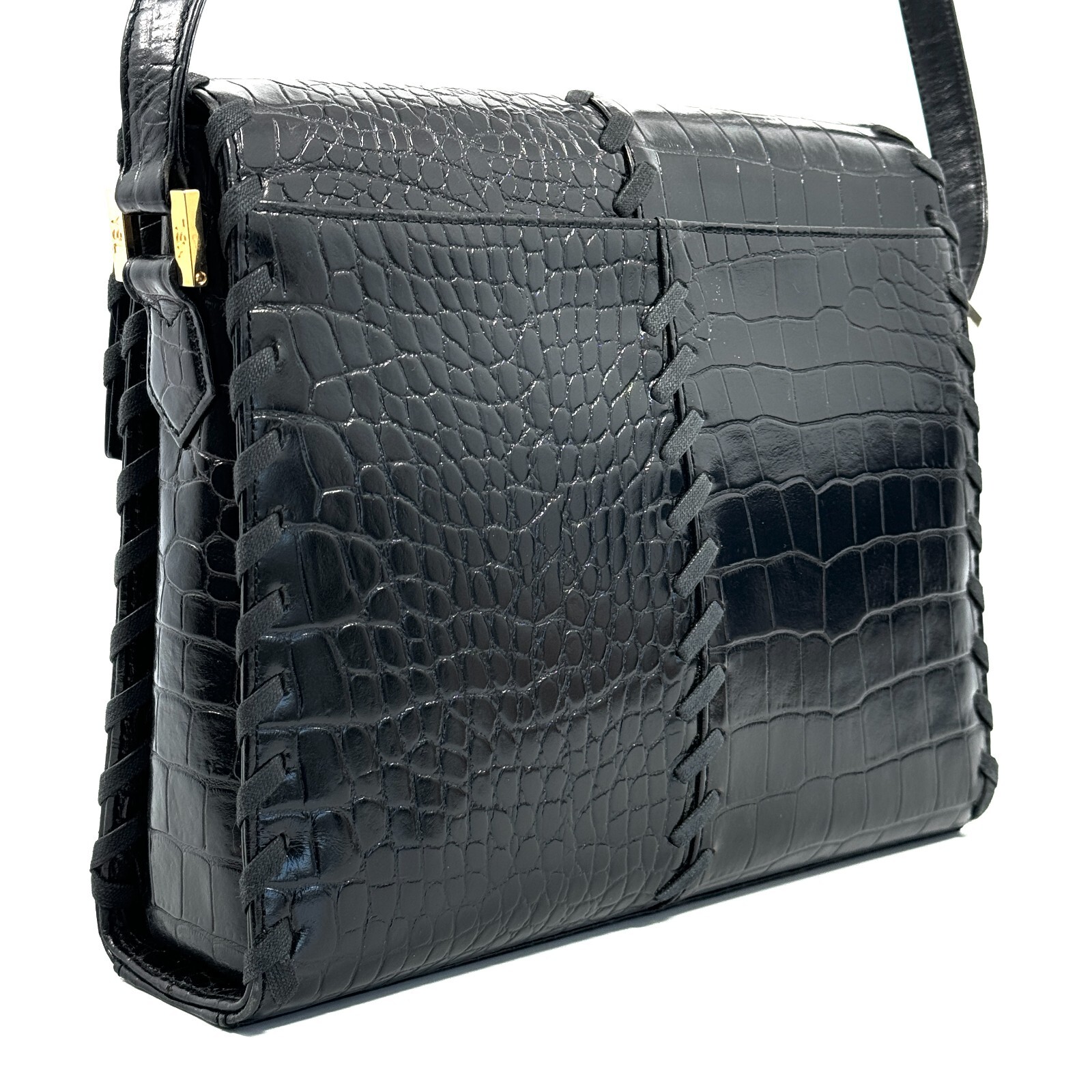 Borsa a tracolla Yves Saint Laurent pelle vintage nera YSL autentica #616