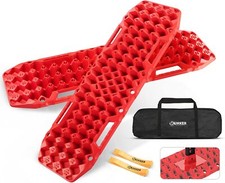 Recovery Tracks With Jack Base Pair Off-road Traction Boards Red