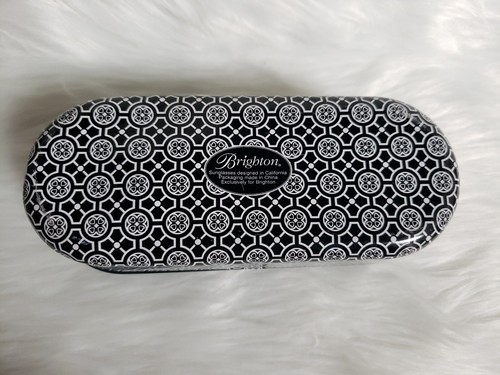 Brighton Sunglasses Case Black and White Paisley Tin Metal Case - Picture 3 of 10