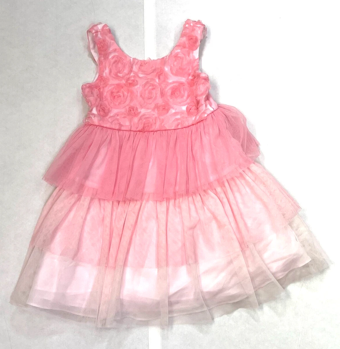 Bonnie Jean Girls Party Ruffled Tiered Petticoat Knee Length Dress