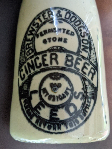 Antigua botella de cerveza de jengibre de gres fermentado Brewster & Dodgson Leeds - Imagen 7 de 8