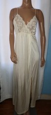 VINTAGE GILEAD Ivory Lace Top Maxi Nightgown Size Small