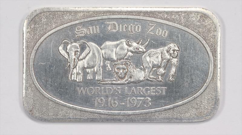 San Diego Zoo 1 oz 999 Fine Silver Art Bar