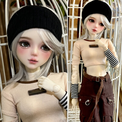 Poupée BJD 56cm – Visage Peint Main, Yeux Mobiles, Perruque, Robe Et Chaussures – SISON BENNE