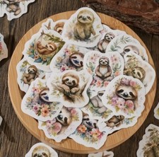 Sloth Sticker 46 Pack Love Cartoon Cute Sloths With Flower Decals Waterproof New