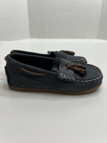 Zara Baby Tassel Loafer Slip On Shoes Blue Suede Brown US Size 8 Toddler EU 25 - Picture 8 of 15
