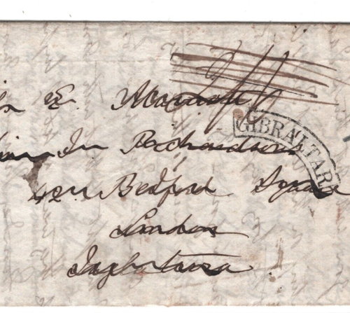 GIBRALTAR Superb ARC Cover 1838 Entire Letter London FORWARDED Liverpool MA669 - Picture 5 of 14