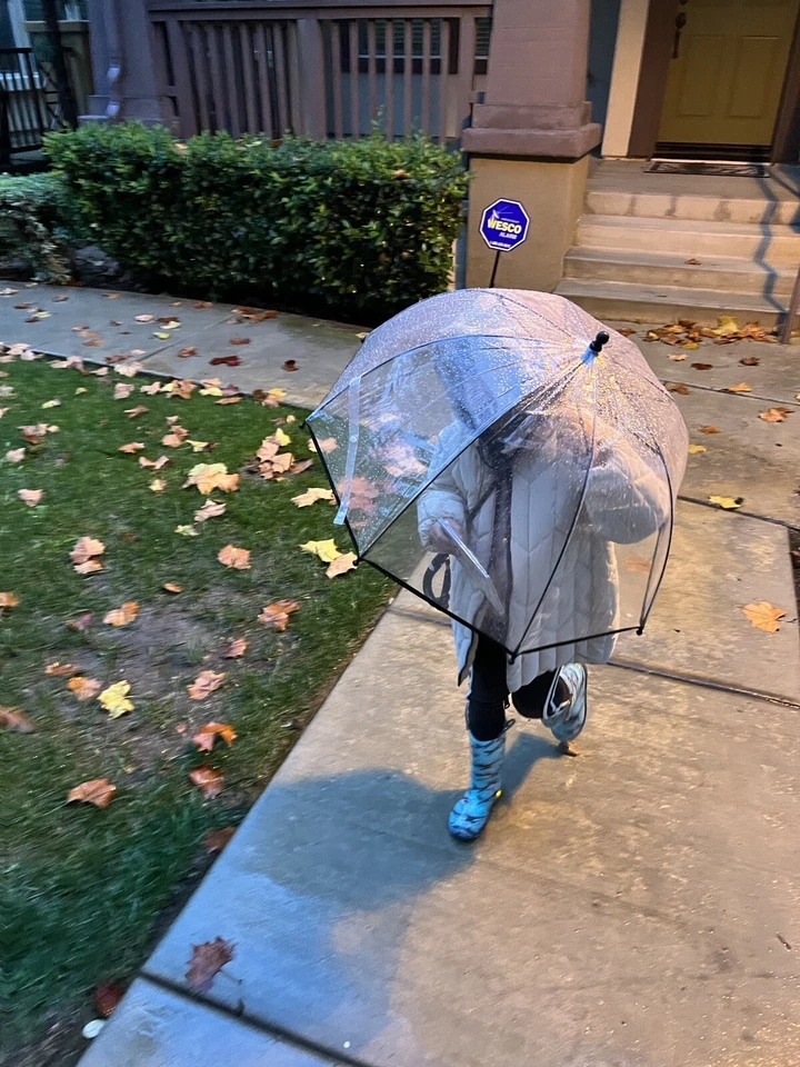 Подарок на день рождения детский прозрачный зонт купольный пузырьковый зонт упаковка 4 шт.  - Изображение 3 из 4