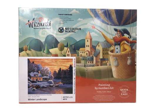 Wizardi 40cm x 50cm Pittura By Numbers Kit Con Tesa Tela Su Legno Cornice - Foto 73 di 200