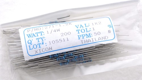 30 Pcs 1/4w Watt 1% Tolerance Metal Film Resistor Selections Val 220 620 to 12k - Picture 4 of 16